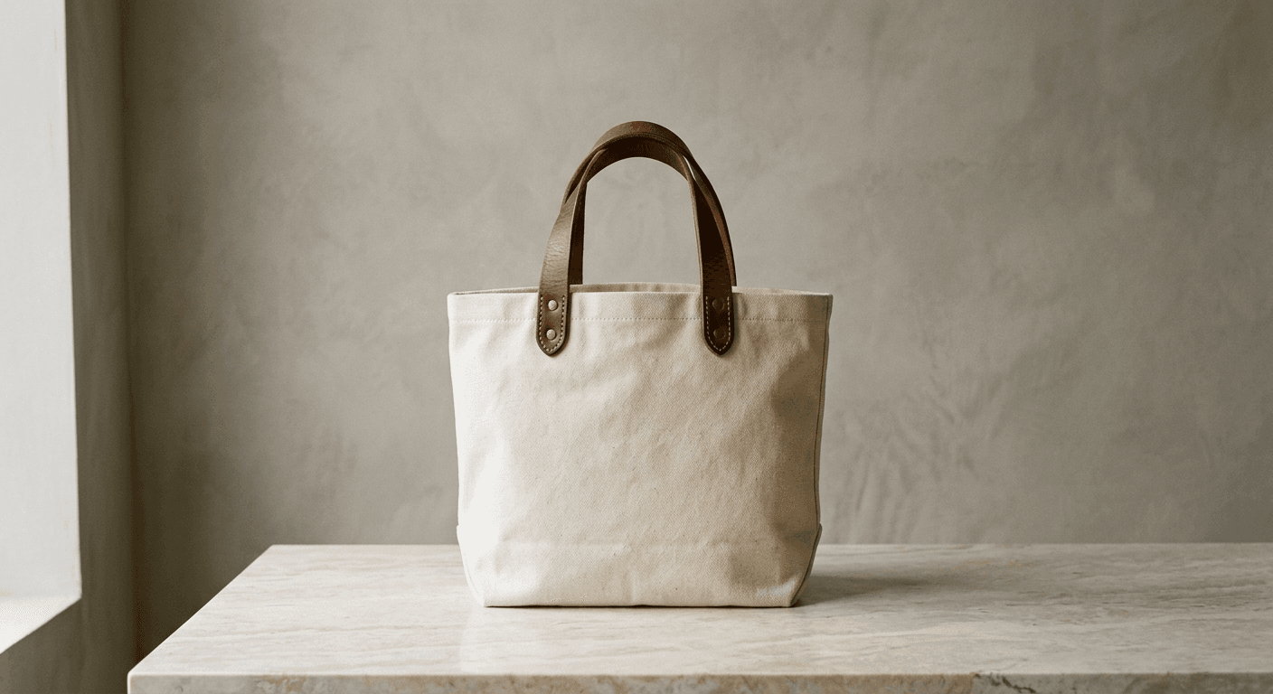 Atlas Canvas Tote in natural, standing