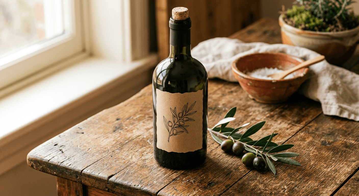 Arbequina olive oil bottle